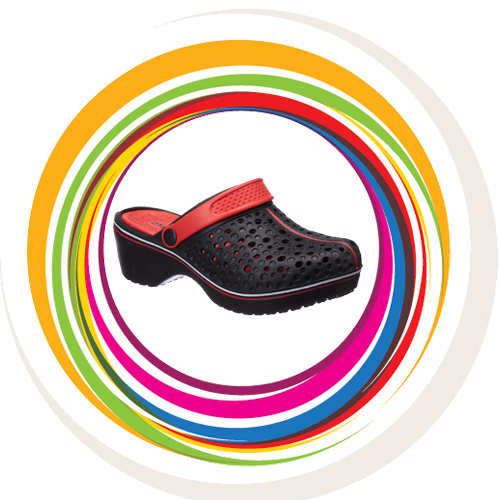 Cobbler Clogs - Red Black 1