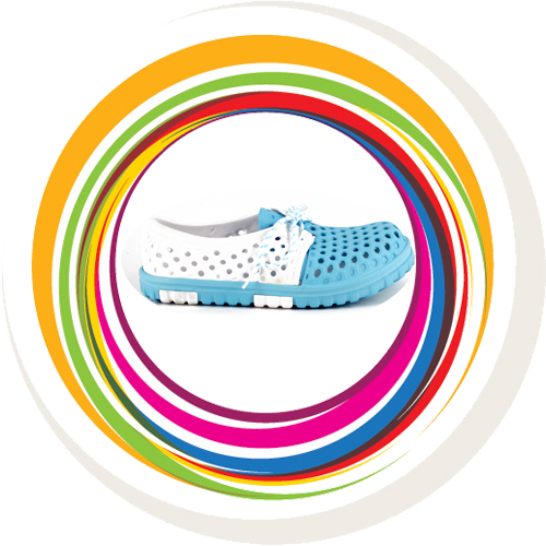 Laced Shoe - White & Blue 2