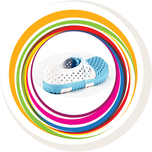 Laced Shoe - White & Blue 3